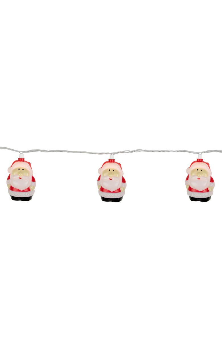 Northlight Santa Claus Christmas Light Set - Clear - 6' Green Wire - 10ct, Alternate, color, White