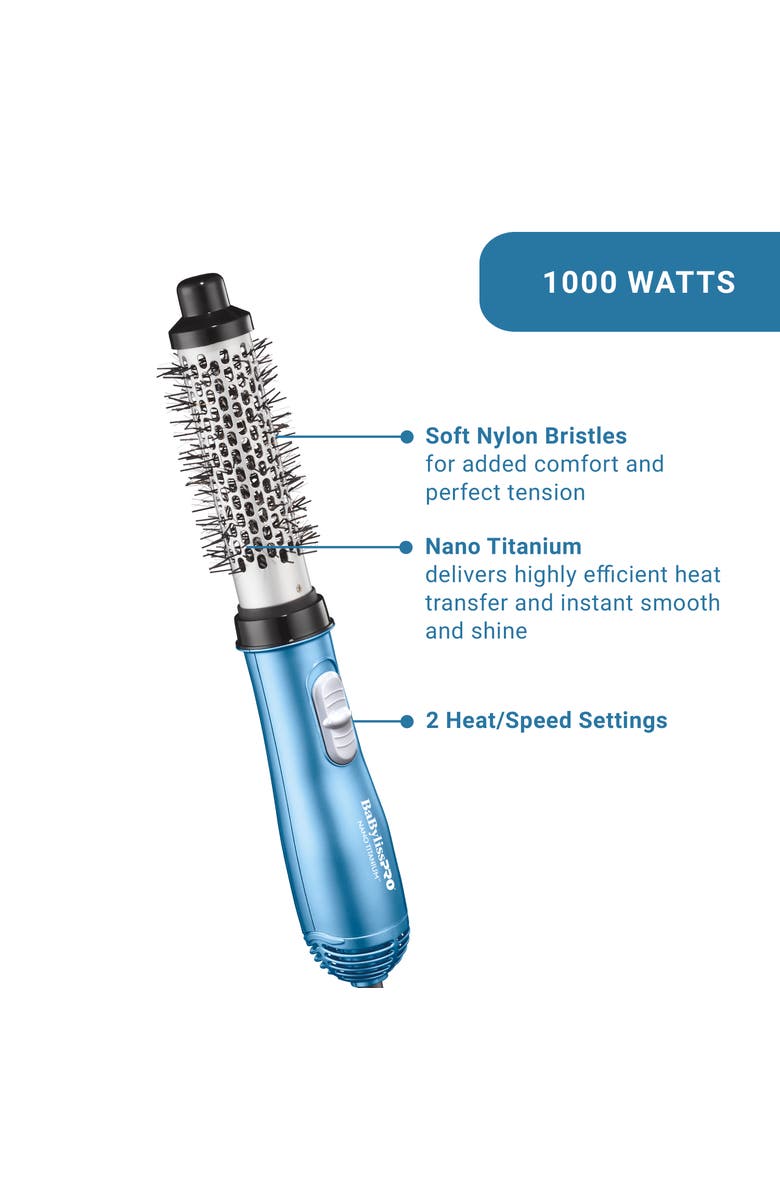 BaBylissPRO Nano Titanium 1¼" Soft Bristle Hot Air Brush, Alternate, color, Blue