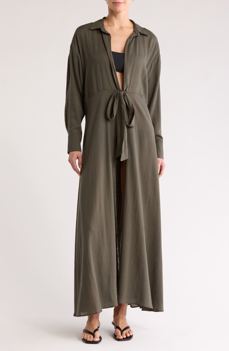 BOAMAR Rosalie Long Sleeve Cover-Up Maxi Dress, Main, color, Garden Green