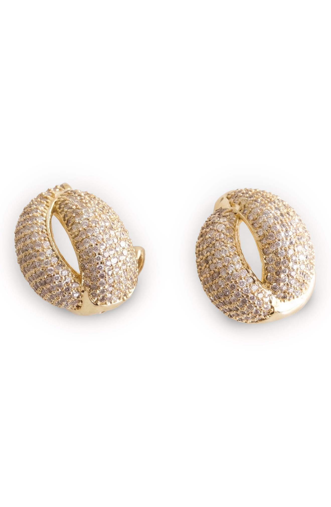 Zircon Cowrie Shell Stud Earrings