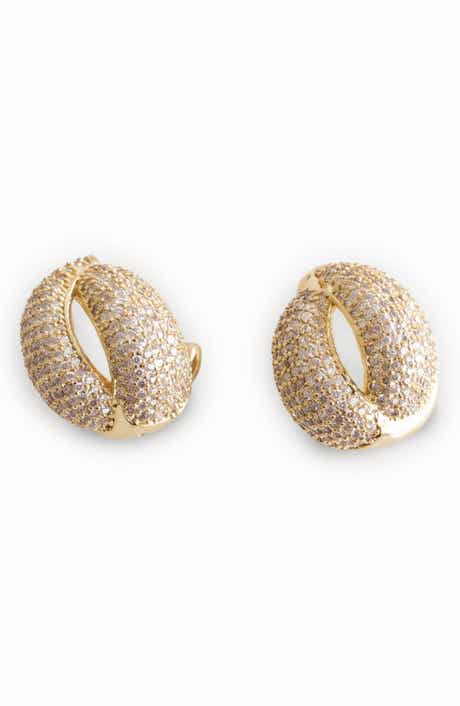 Zircon Cowrie Shell Stud Earrings