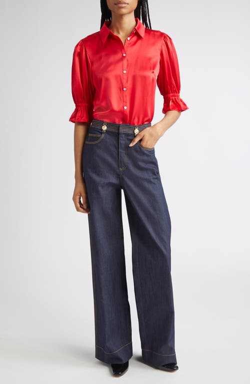 Cinq À Sept Bev High Waist Flare Leg Jeans In Blue