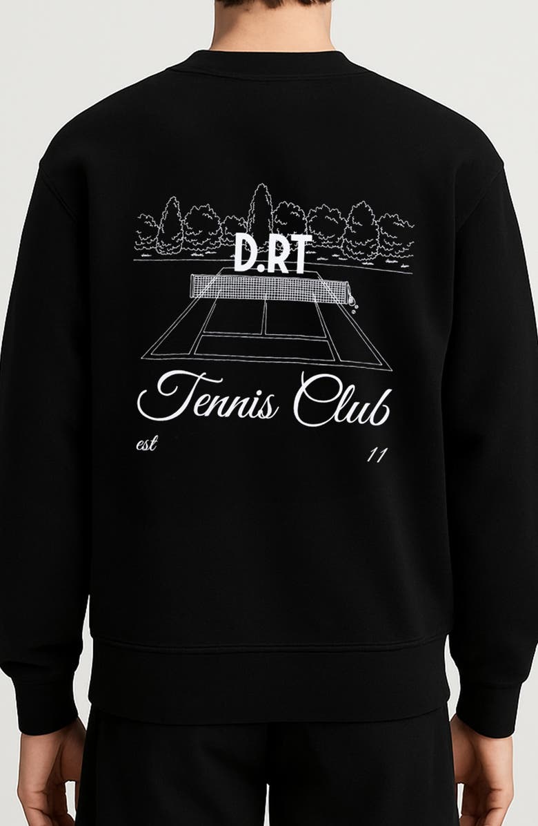 D.RT Tennis Club Cotton Crewneck Sweatshirt, Alternate, color, Black