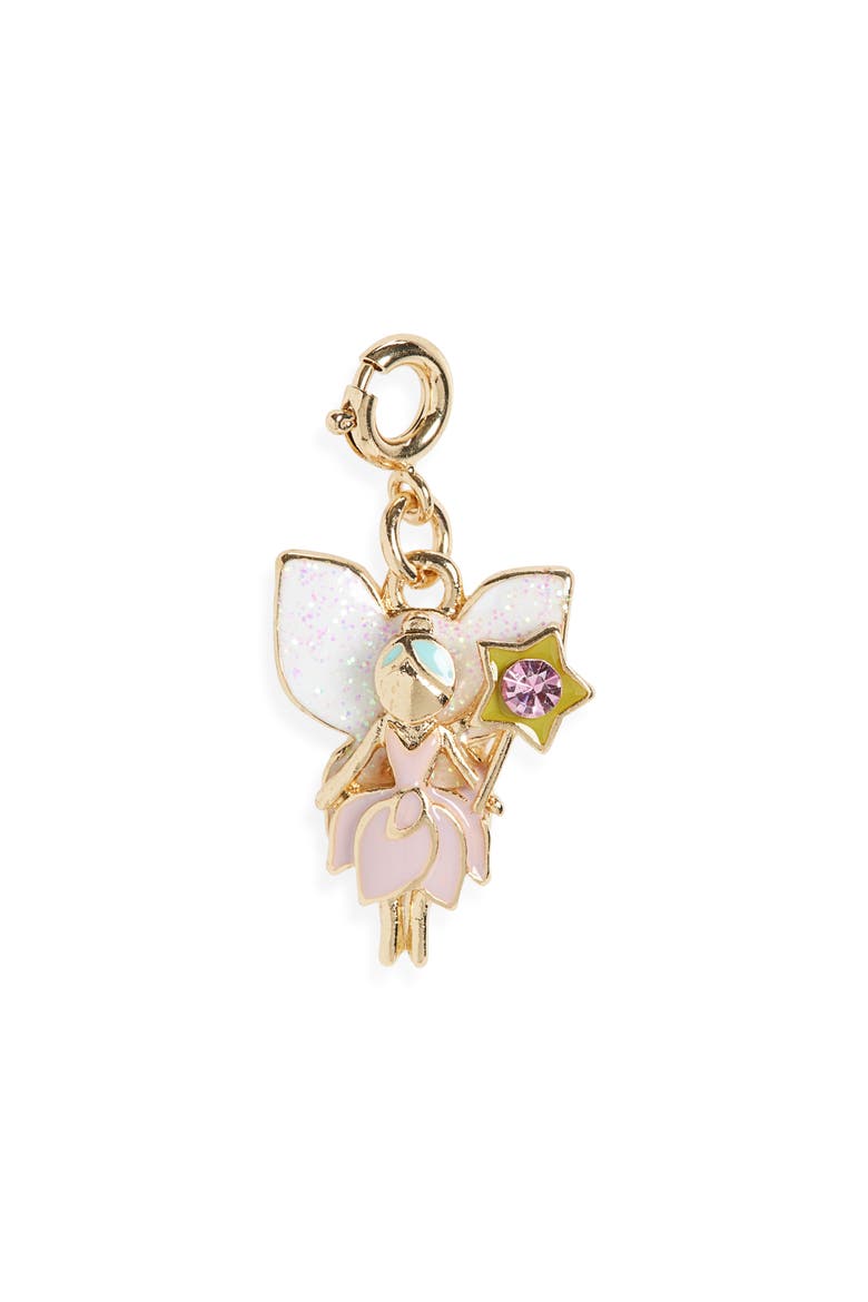 Kids' Goldtone Glitter Fairy Charm, Main, color, PINK MULTI