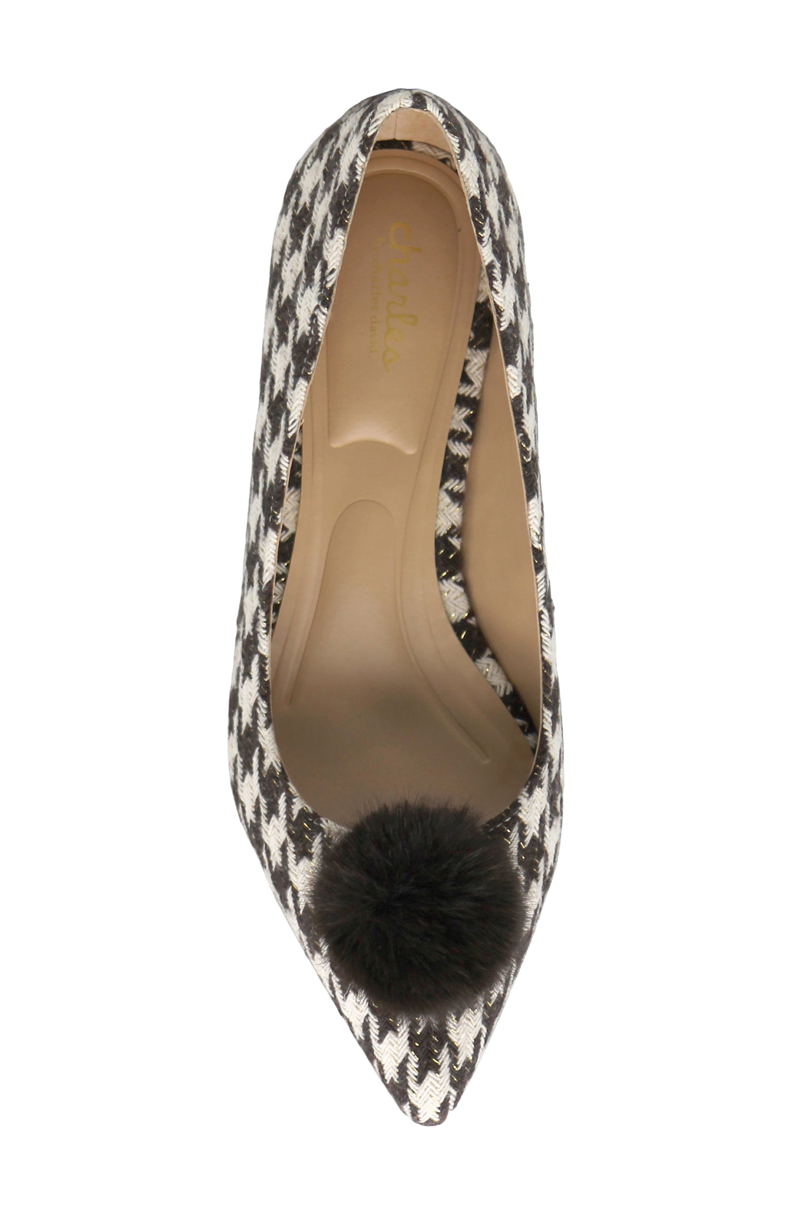 Amon Pointed Toe Kitten Heel Pump, Alternate, color, DARK BROWN WHITE