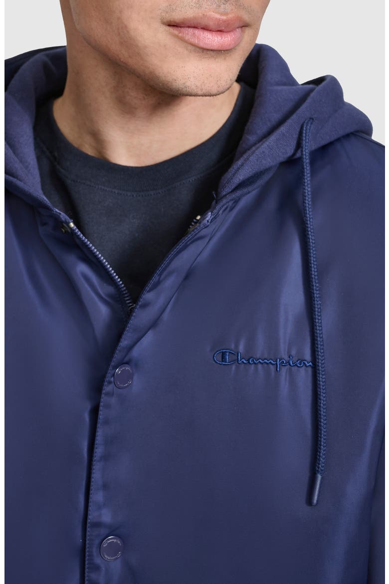 Water Resistant Hooded Bomber Jacket, Alternate, color, PEACOAT