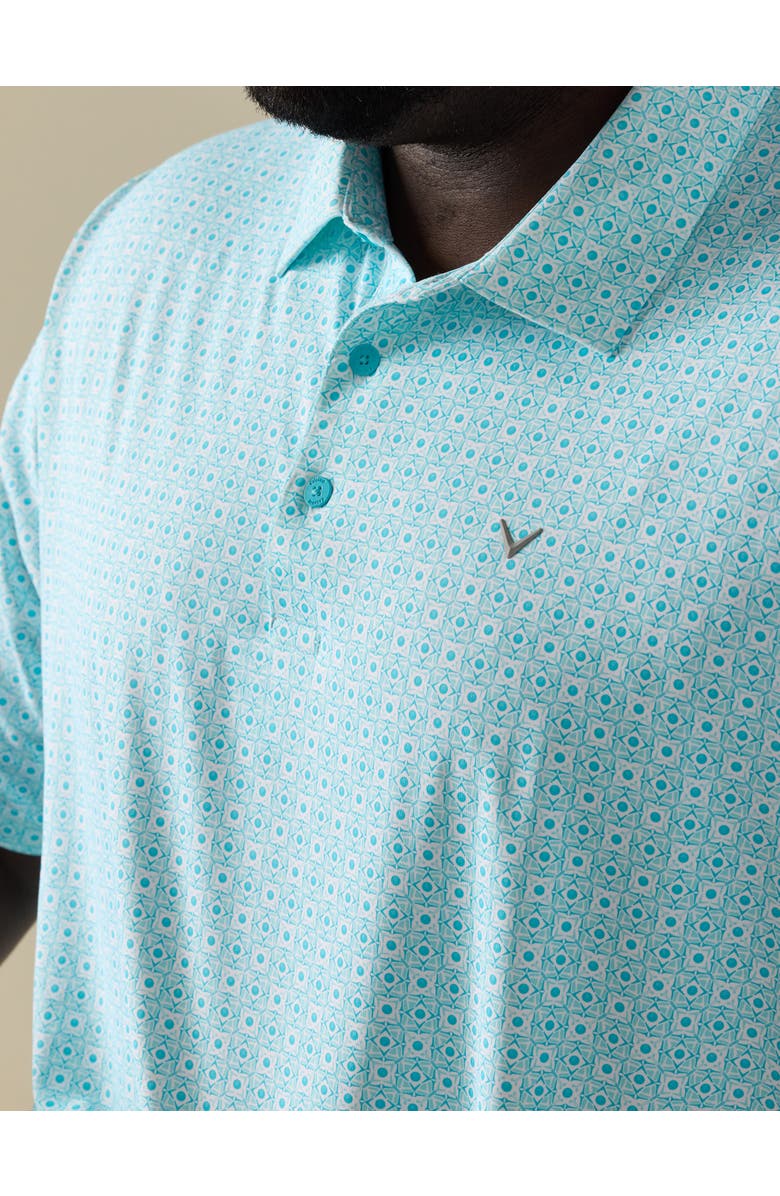 Callaway Big & Tall Foulard Print Golf Polo Shirt, Alternate, color, Blue Curacao