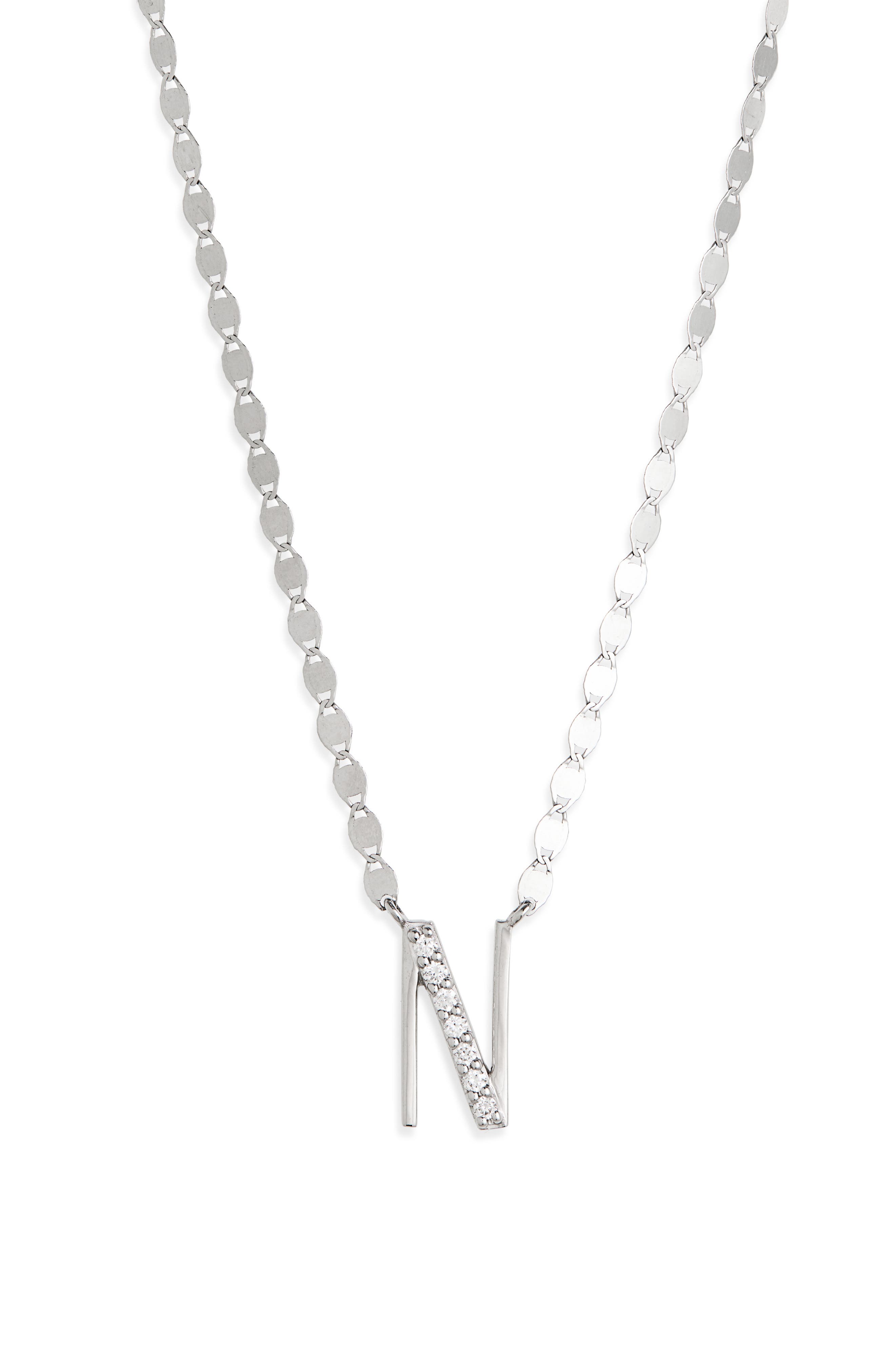 LANA 14K Gold Diamond Initial Pendant Necklace