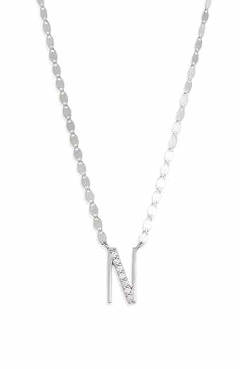 LANA 14K Gold Diamond Initial Pendant Necklace