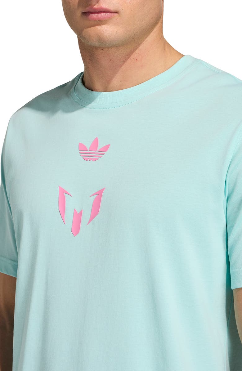 adidas Messi Cotton Graphic T-Shirt, Alternate, color, Semi Flash Aqua/ /