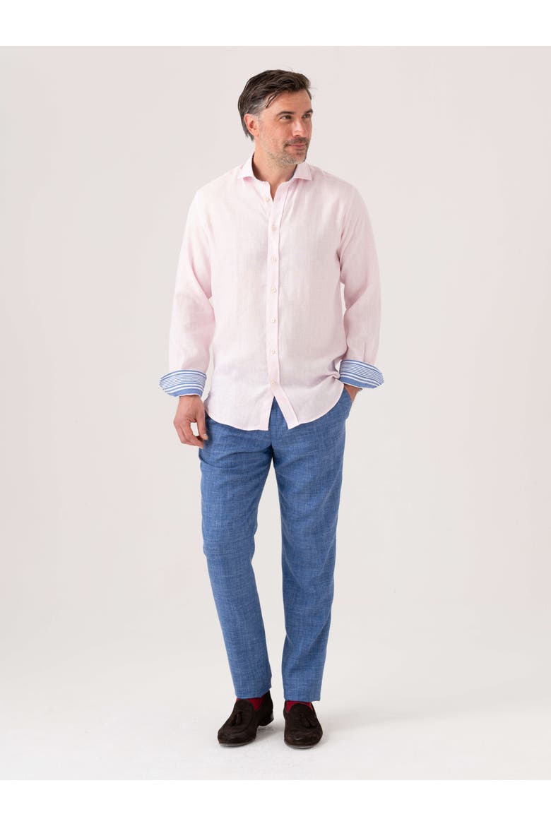 Classic Linen Long Sleeve Shirt, Alternate, color, Pink