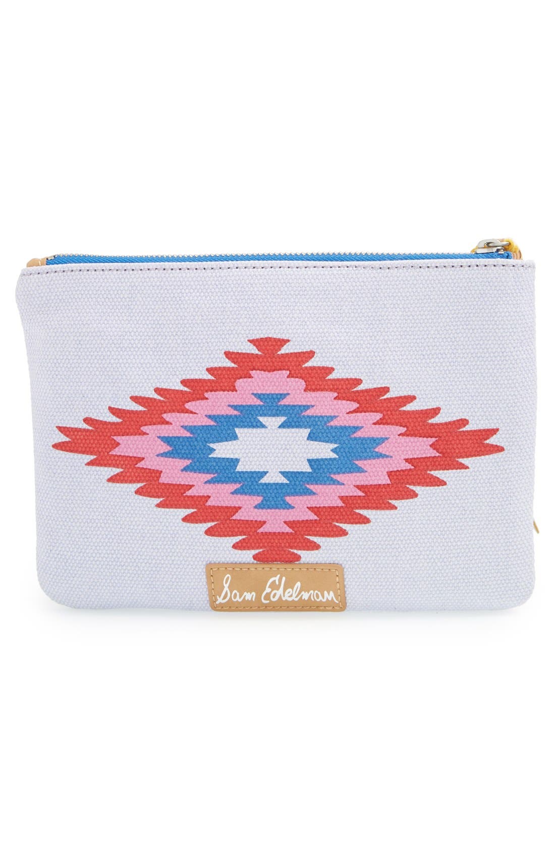 'Carine' Tassel Zip Clutch, Alternate, color, BLUE