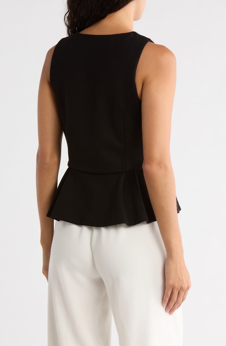 T Tahari Sleeveless Peplum Top, Alternate, color, Black
