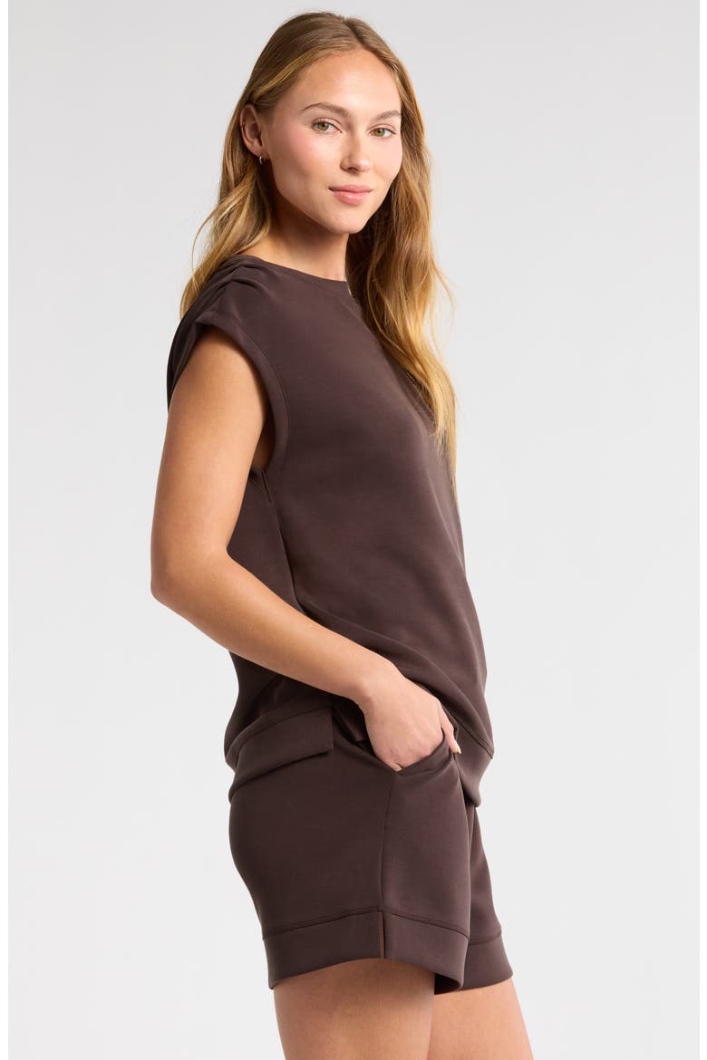 Soft Luxe Knit Gathered Shoulder Top, Alternate, color, BROWN MOLE'
