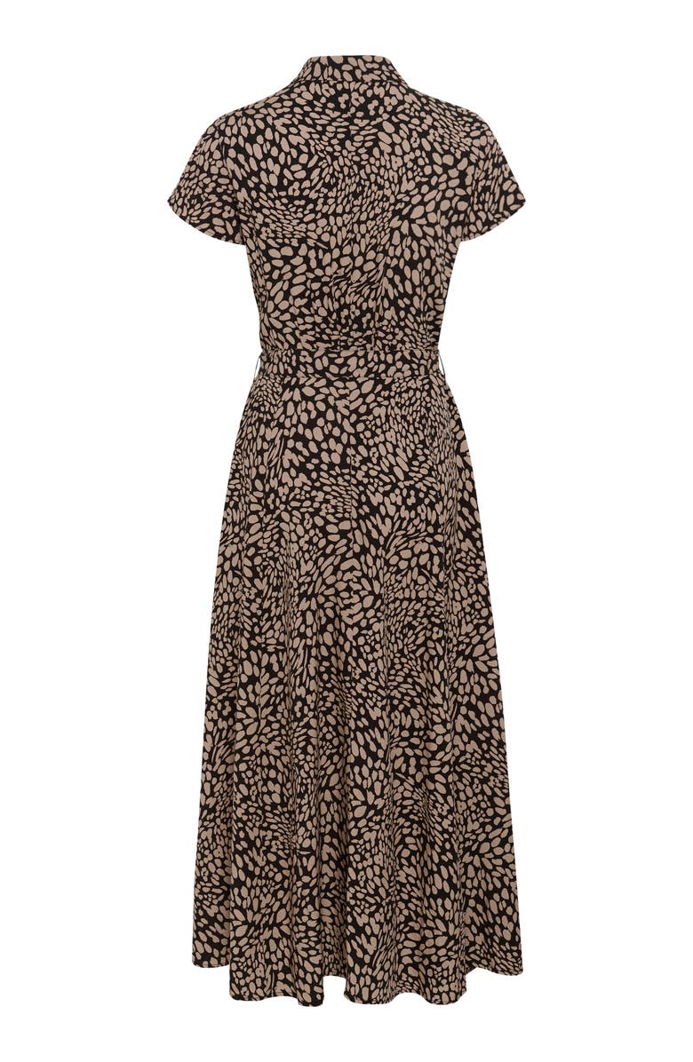 Soaked in Luxury SLNaya Short Sleeves Button Maxi Dress, Alternate, color, Black With Brown Dots