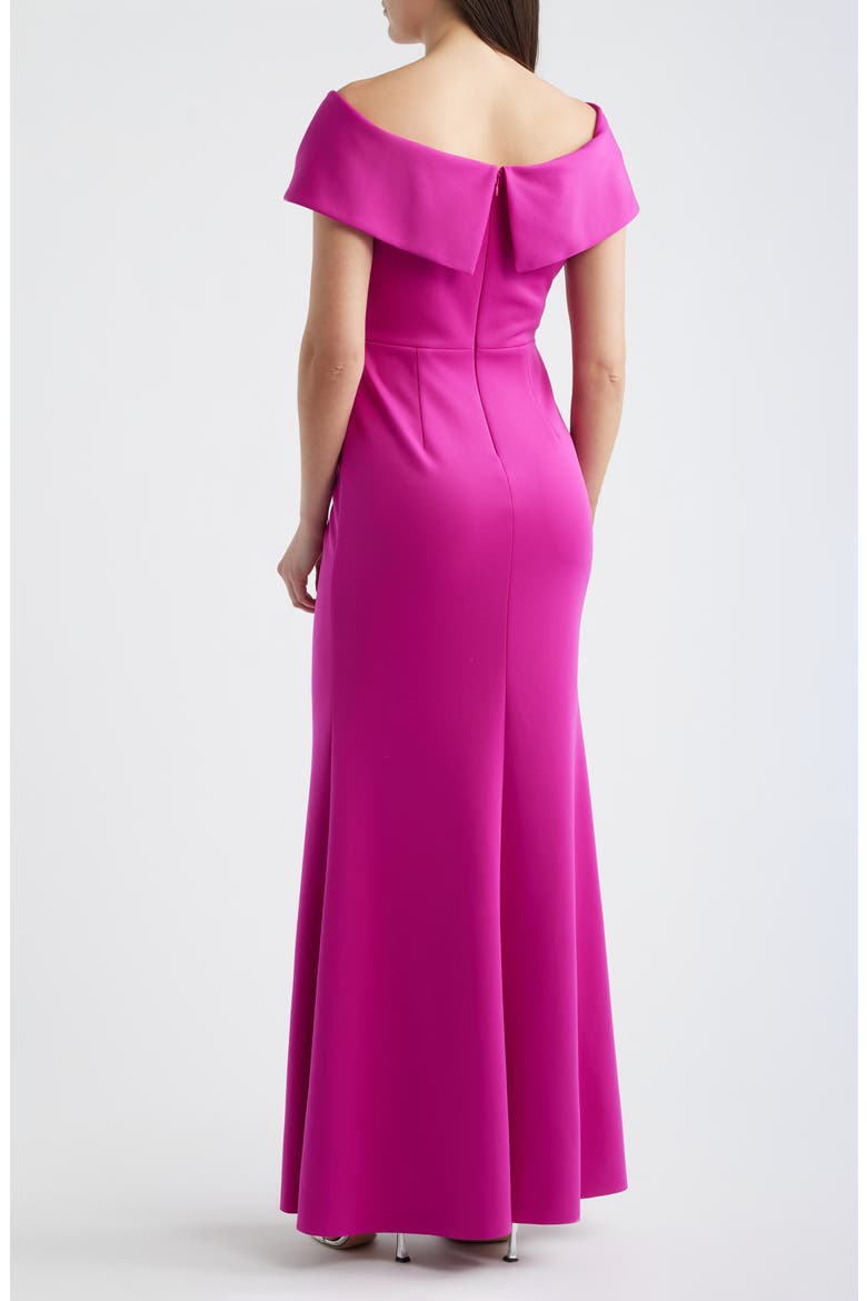 Pleated Off the Shoulder Mermaid Gown, Alternate, color, ORCHID