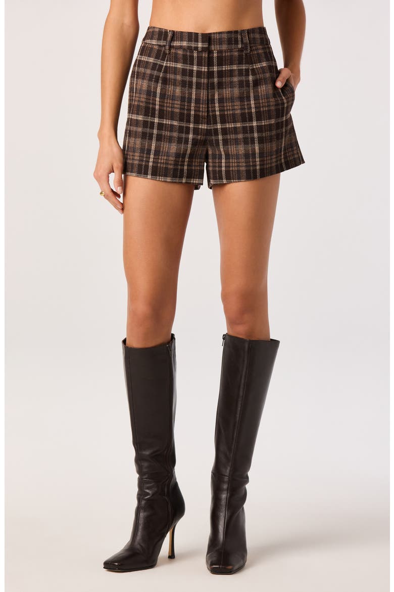 Wynn Plaid Shorts, Alternate, color, BROWN PLAID