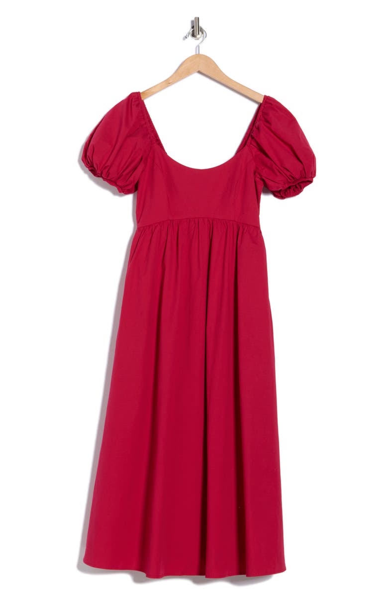Hutch Marian Puff Sleeve Fit & Flare Dress, Alternate, color, Merlot