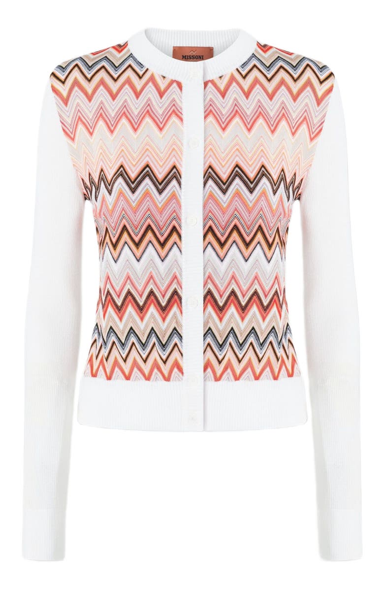 Missoni Viscose-blend Cardigan With Chevron Insert, Alternate, color, Multicoloured