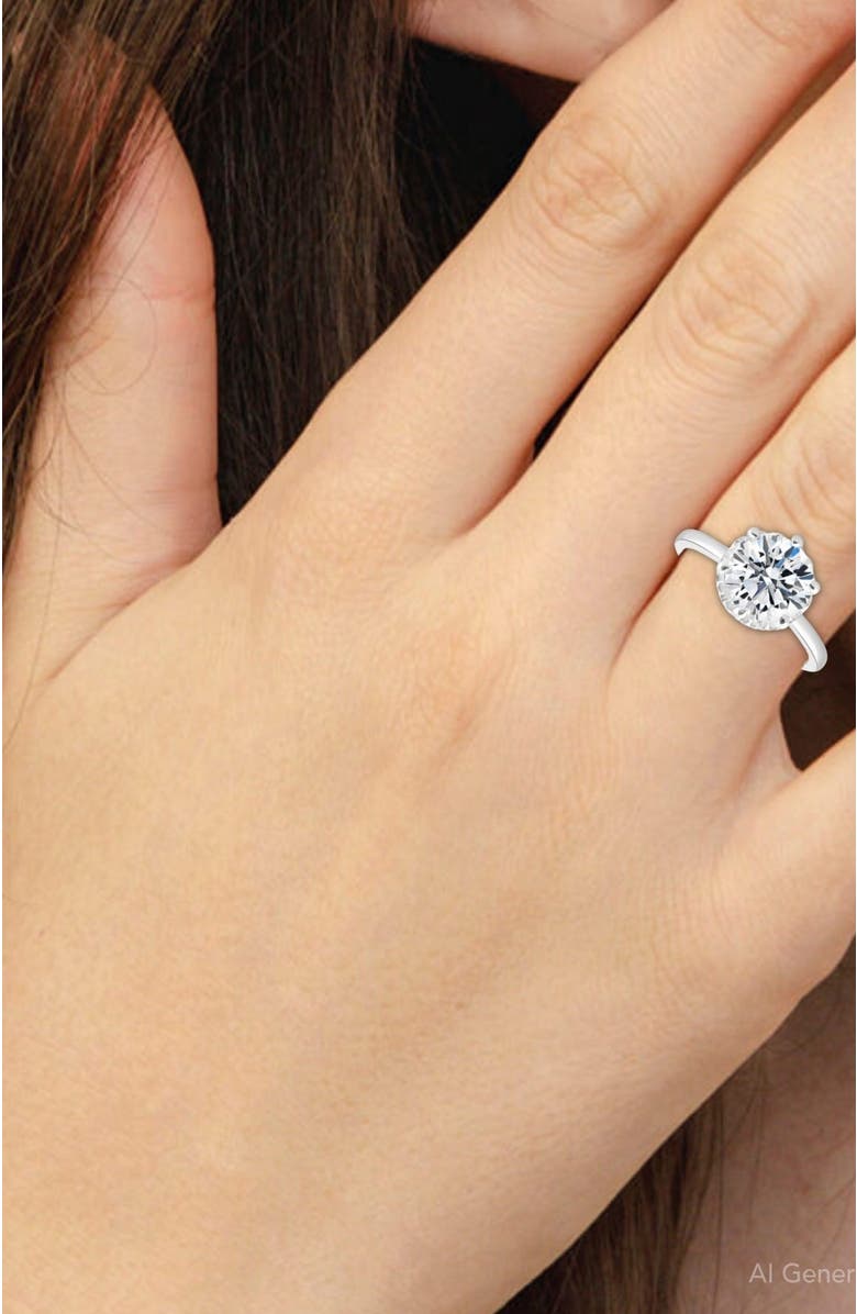 Bliss Diamond 3Ct Round Cut Certified Lab Grown Diamond Engagement Ring or Gold, Alternate, color, 