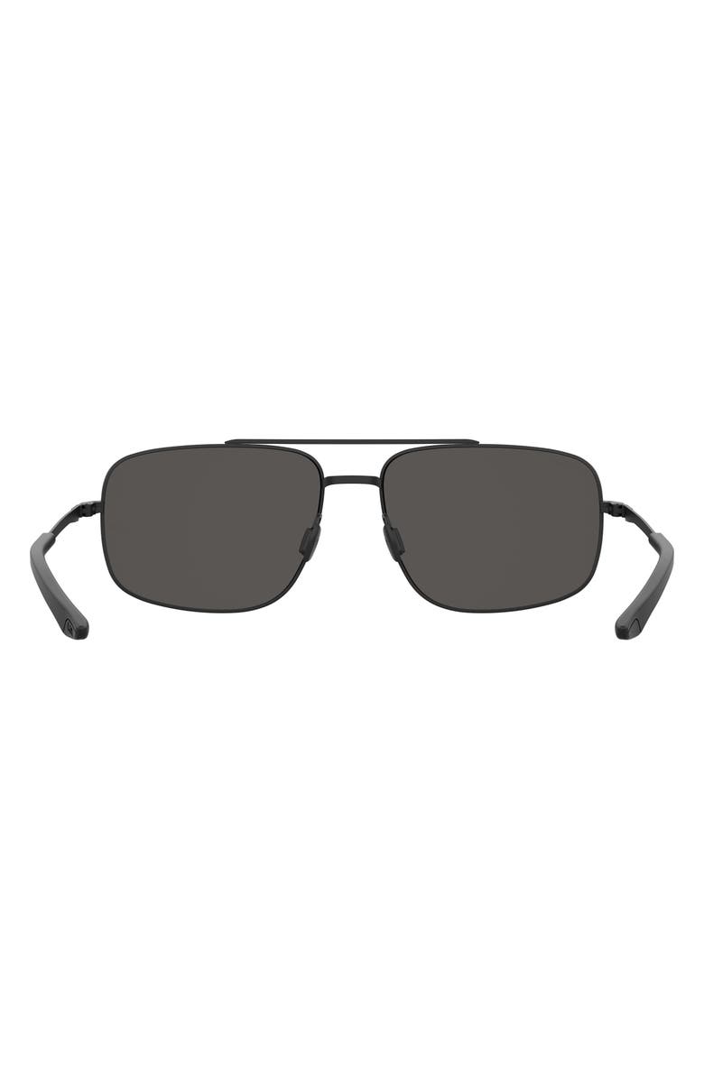 Under Armour 59mm Polarized Aviator Sunglasses, Alternate, color, Matte Black