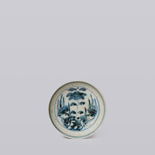 Cobalt Guild Small Blue And White Porcelain Floral Bouquet Dish In Blue