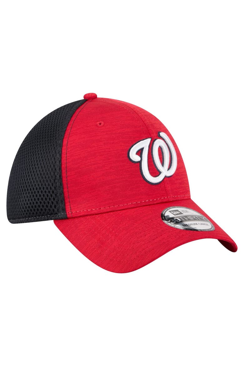 Men's New Era Red/Black Washington Nationals Neo 39THIRTY Flex Hat, Alternate, color, Red