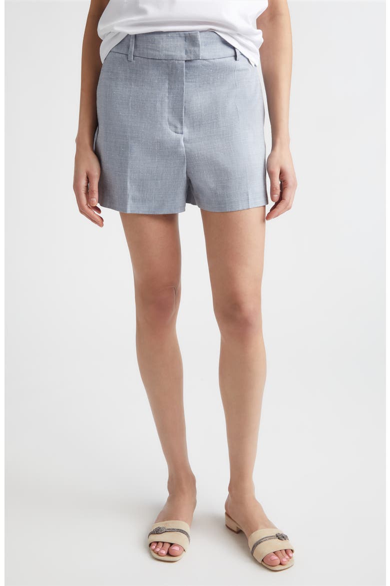 Linen & Wool Chambray Shorts, Main, color, 130 SKY BLUE