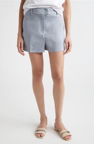 Eleventy Linen & Wool Chambray Shorts