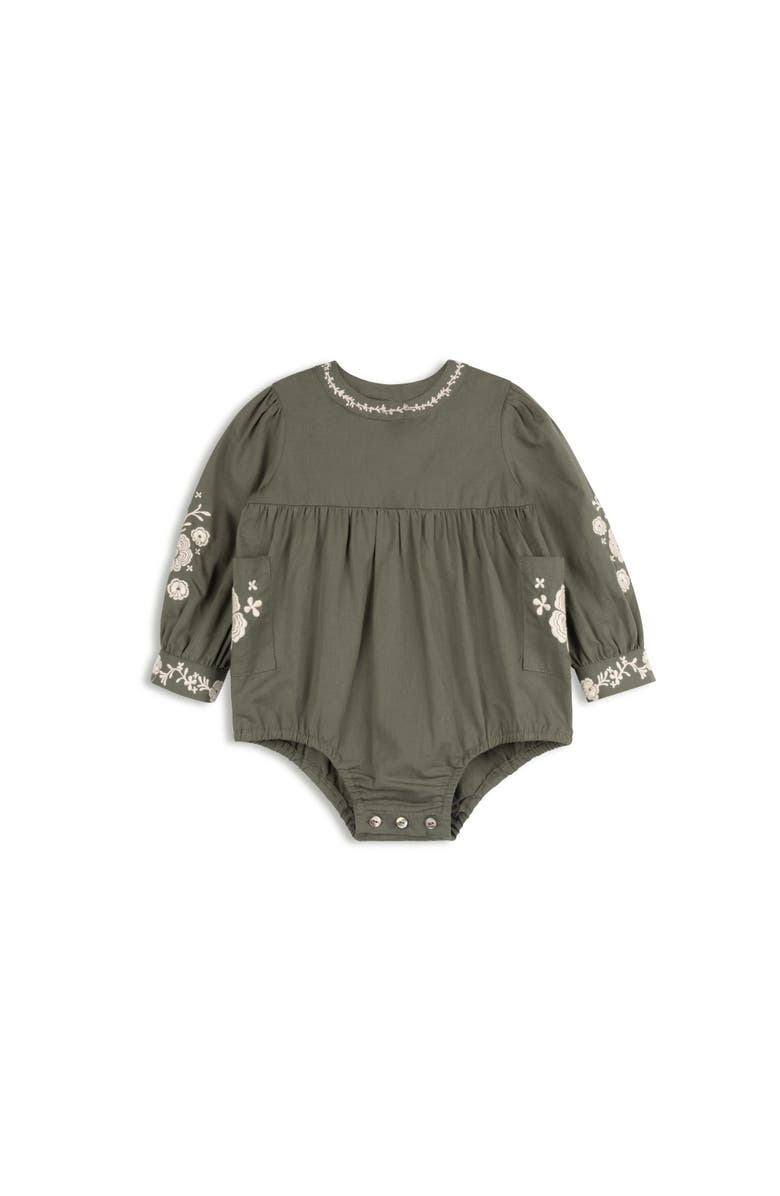 Ely's & Co. Looms Floral Embroidered Collection - Romper, Main, color, Olive