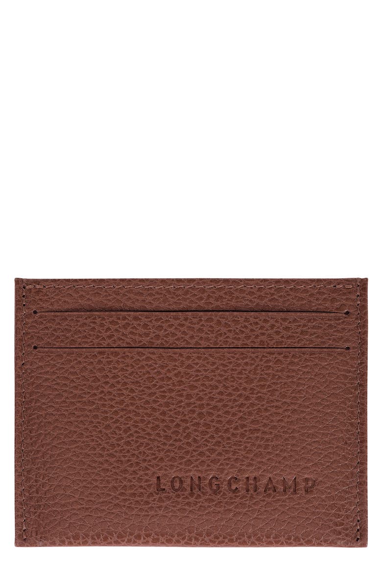 Le Foulonné Leather Card Case, Main, color, COFFEE