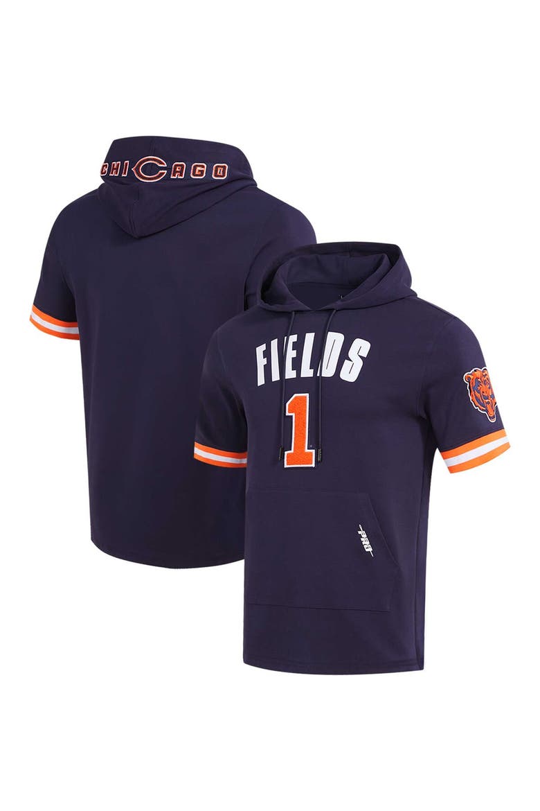 Men's Pro Standard Justin Fields Navy Chicago Bears Player Name & Number Hoodie T-Shirt, Main, color, Navy