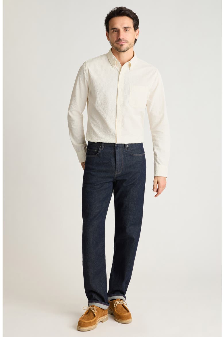 Everyday Slim Fit Cotton Seersucker Button-Down Shirt, Alternate, color, COCONUT MILK