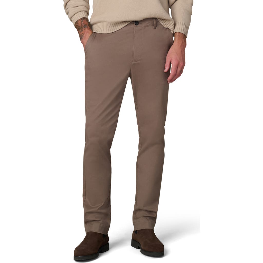 Joe's Skinny Fit Flat Front Cotton Twill Chinos In Brown