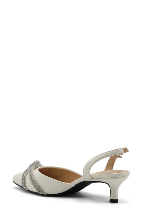 Adrienne Vittadini Sabriel Rhinestone Bow Pump In White