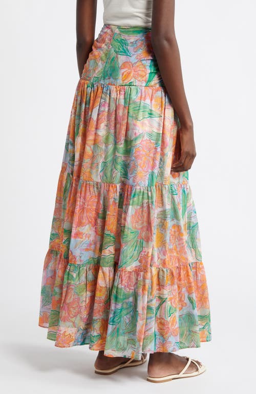 Rails Agatha Floral Tiered Cotton Maxi Skirt In Tropics
