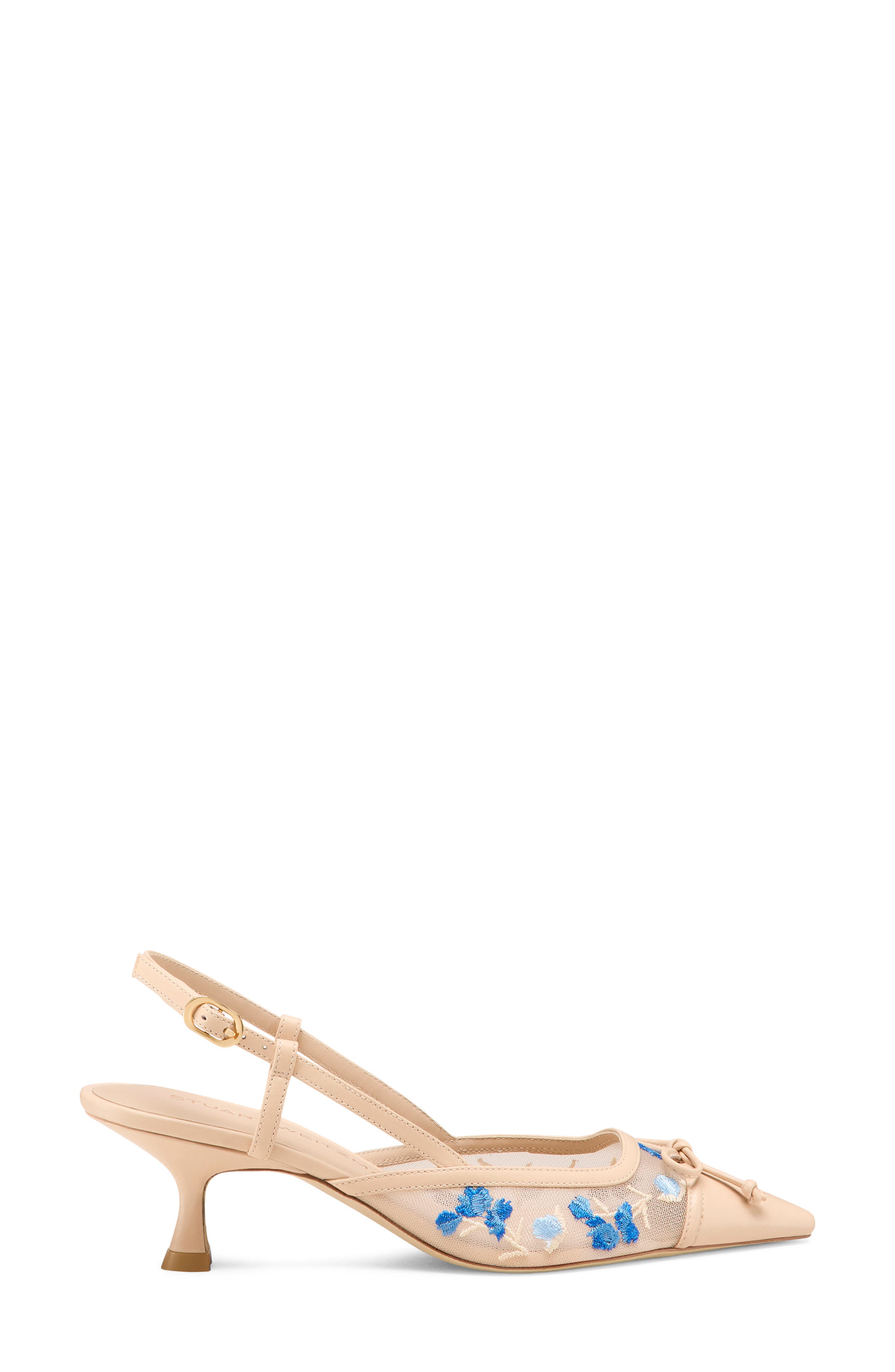 Stuart Weitzman Kitty Floral Embroidery Pointed Toe Pump, Alternate, color, 