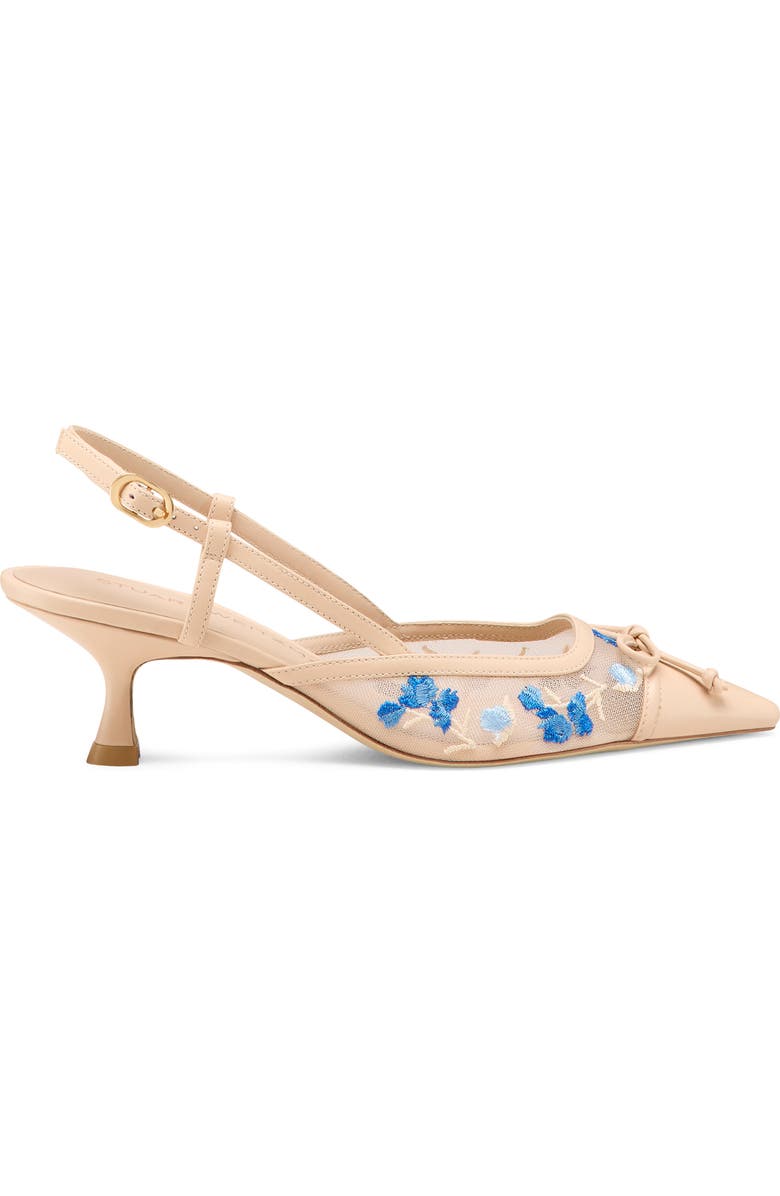 Stuart Weitzman Kitty Floral Embroidery Pointed Toe Pump, Alternate, color,