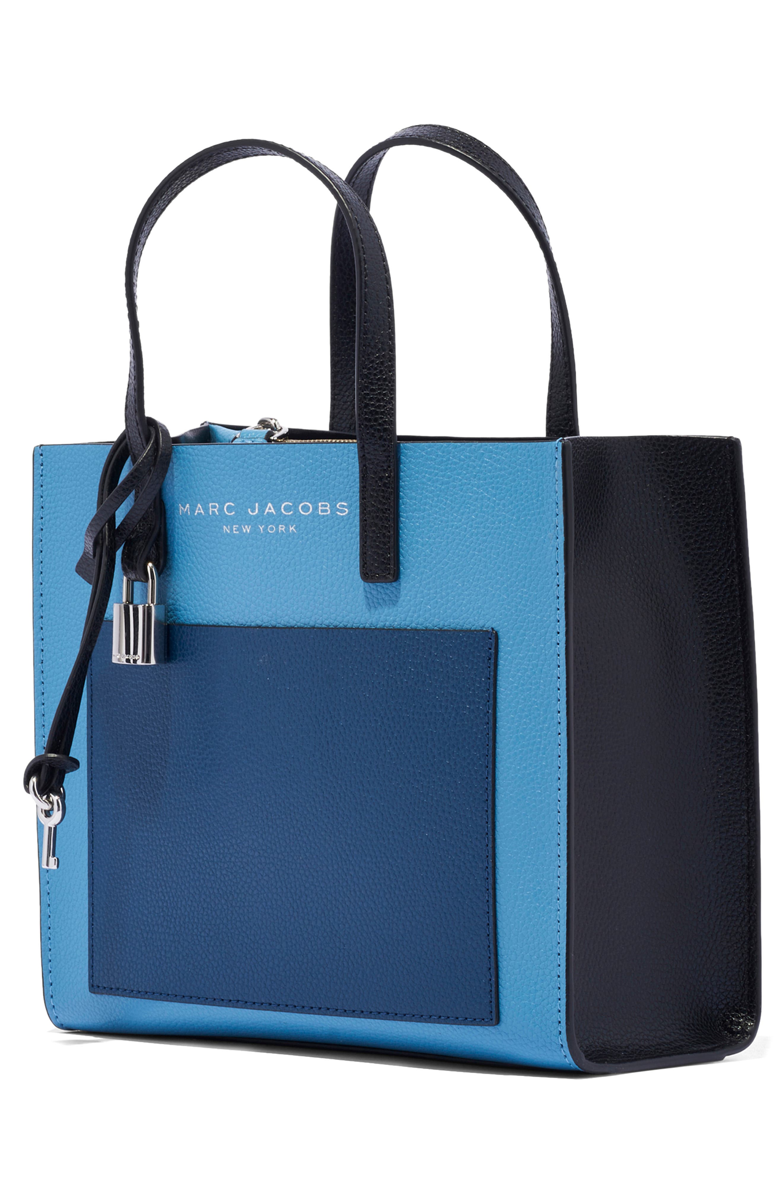 Mini Grind Colorblock Leather Tote Bag, Alternate, color, BLUE HEAVEN MULTI