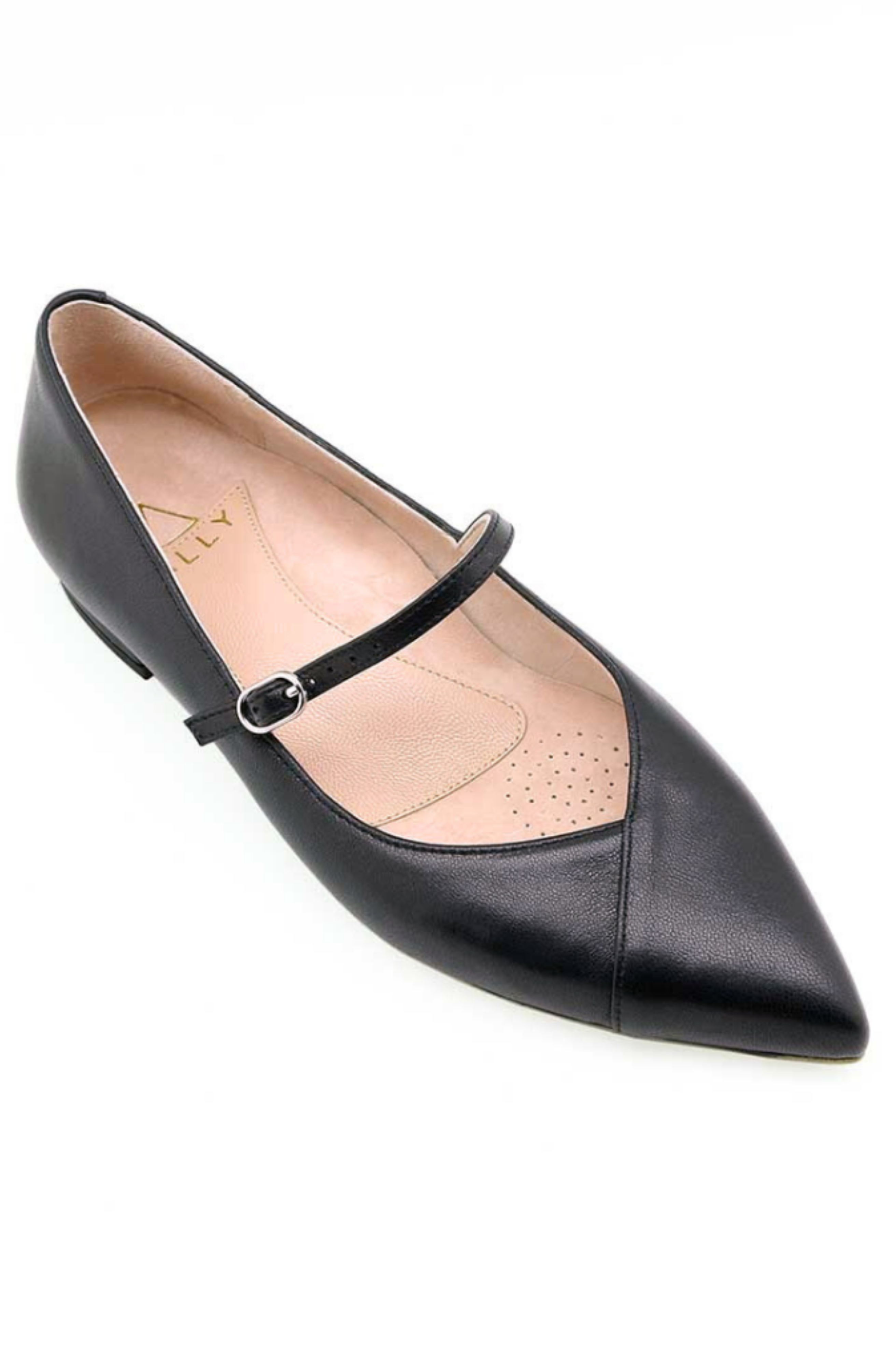 ALLY Shoes Mary Jane Forever Flat, Alternate, color, Black Leather