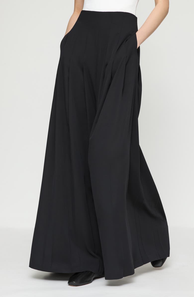 Lafayette 148 New York Leland Pleated Georgette Wide Leg Pants, Main, color, 