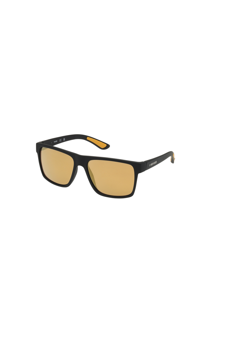 Classic Rectangular Sport Sunglasses, Main, color, Black / Brown Mirror