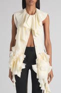McQueen Ruffle Silk Halter Top