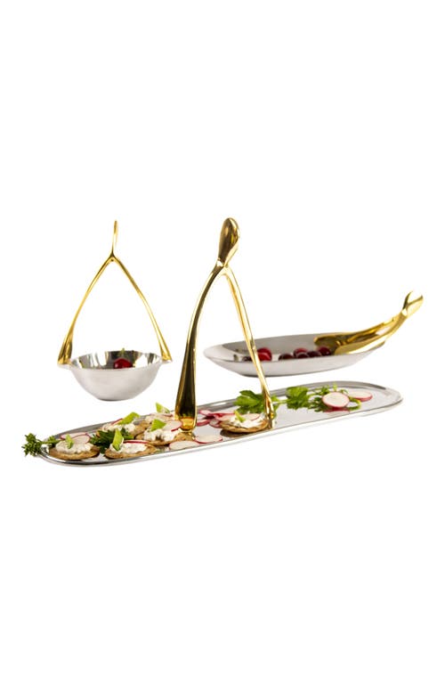 Lunares Wishbone Catchall Tray In Metallic