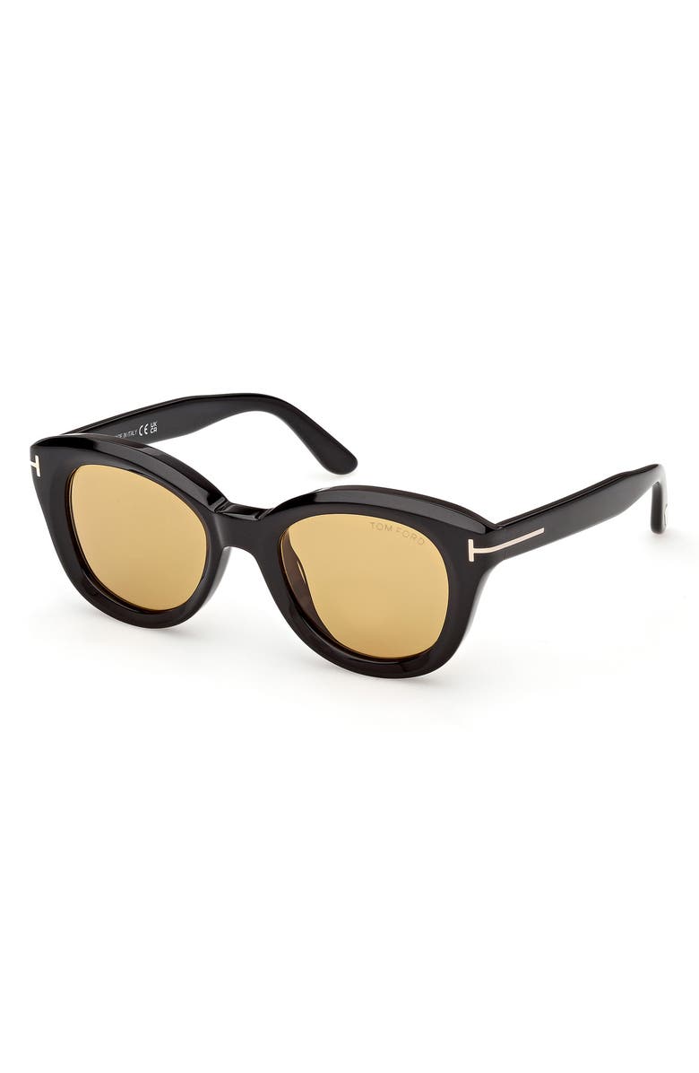 TOM FORD 49mm Small Round Sunglasses, Alternate, color, 