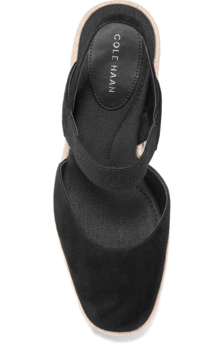 Cole Haan Kenna Espadrille Wedge Sandal, Alternate, color, Black Suede / Black Elastic