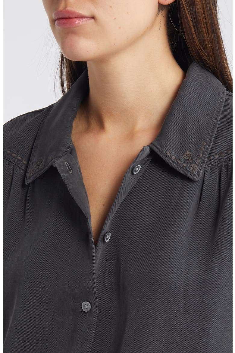 Embroidered Button-Up Shirt, Alternate, color, GREY PAVEMENT