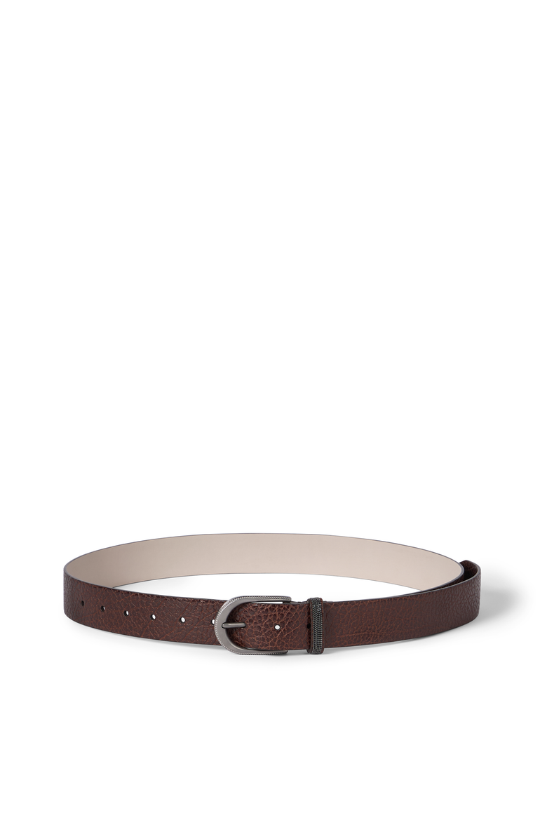 Brunello Cucinelli Calfskin belt, Main, color, Brown