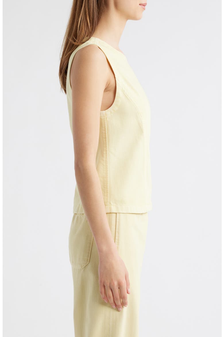 Myla Ultra Featherweight Sleeveless Denim Top, Alternate, color, PASTEL YELLOW