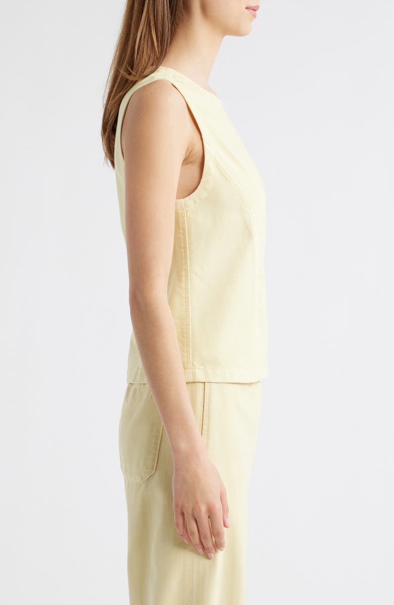 rag & bone Myla Ultra Featherweight Sleeveless Denim Top, Alternate, color, Pastel Yellow